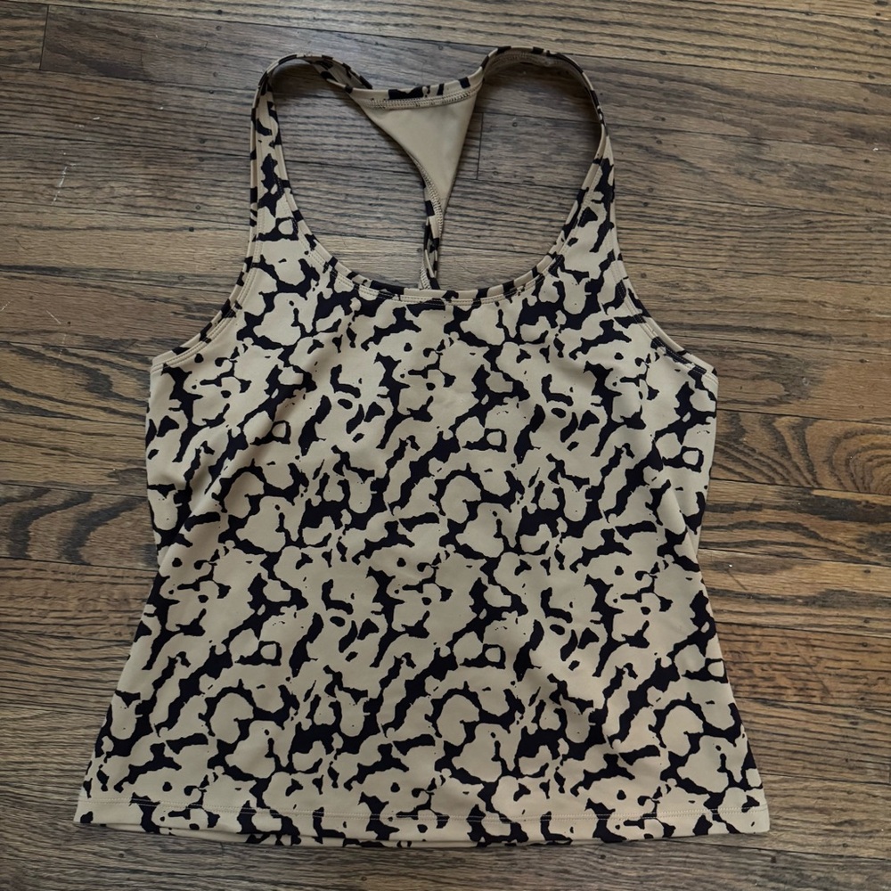 The North Face Dune Sky Twist Tank Almond Butter Graphic Dye Print L EUC